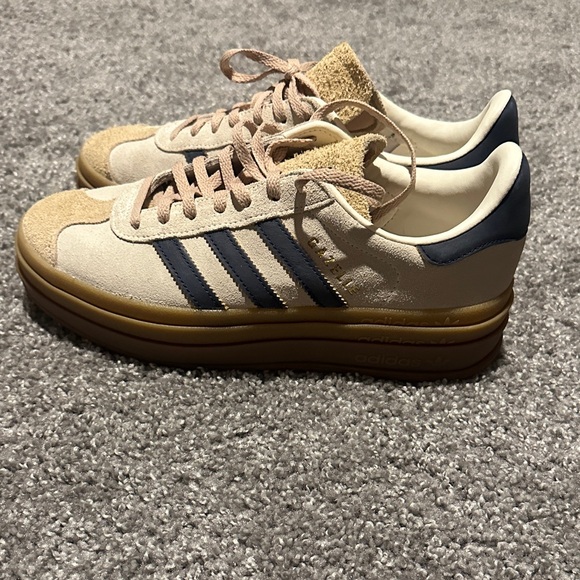 adidas Shoes - Adidas Sambas Cream and Navy Platform Sneakers